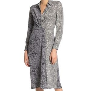 Rag & Bone Karen Cheetah Print Wrap Silk Dress